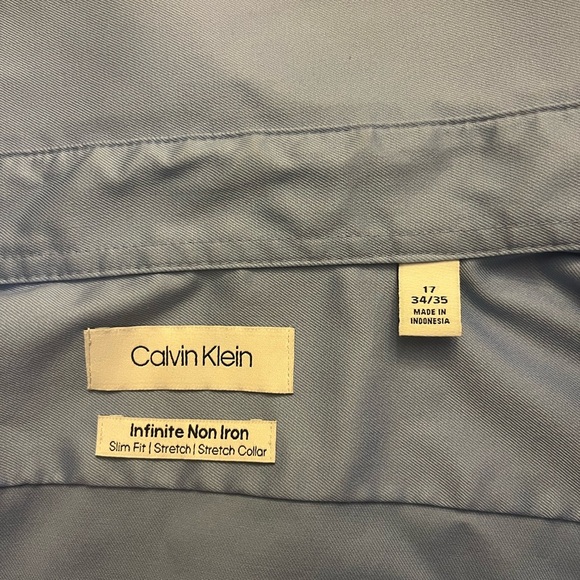 Calving Klein Light Blue Button-Up Shirt size L - Picture 3 of 3